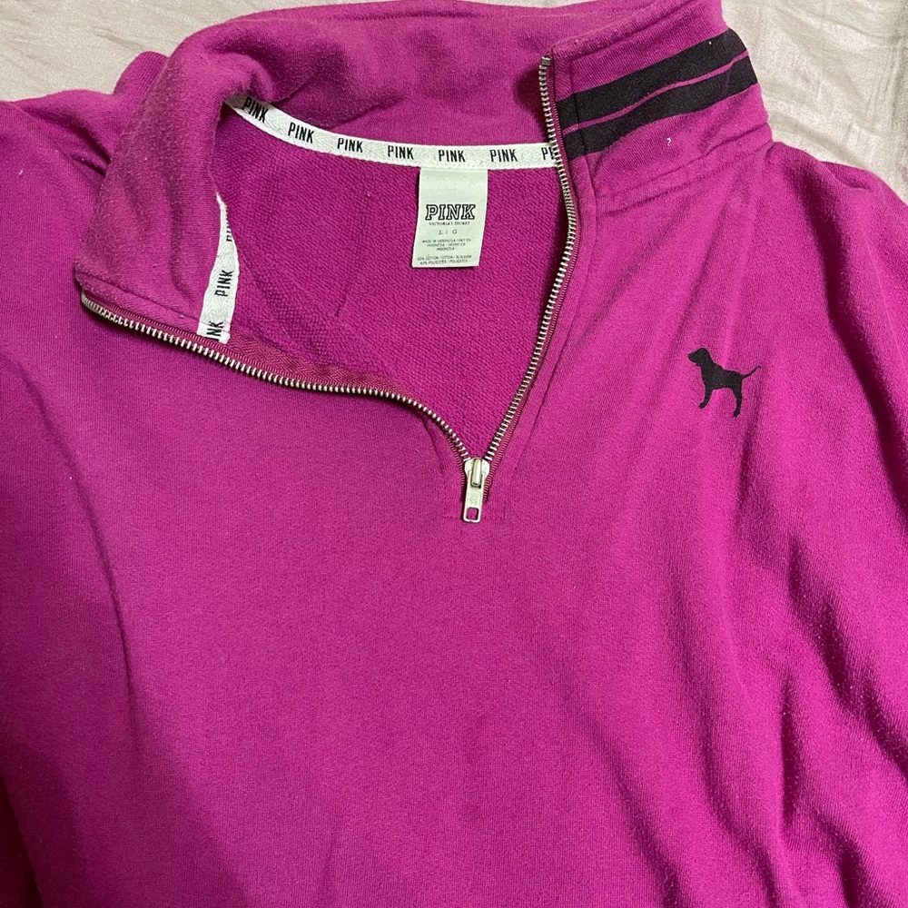 Pink VS 1/4 Zip Sweater